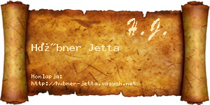 Hübner Jetta névjegykártya